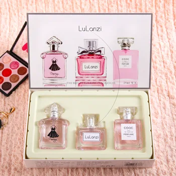 

75ml Three-piece Set women perfume Flower and Fruit Light Fragrance Deodorant crystal Bottle