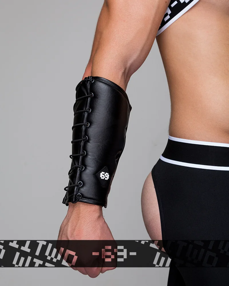 

ES3 Black And White with Pattern Faux Leather Wrist Strap Wb112