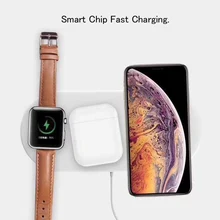 3 в 1 10 Вт Быстрая Зарядка Qi Беспроводное зарядное устройство для Apple Watch 2 3 4 Airpods для iPhone X Xs Max Xr 8 Plus samsung S9 S8 S10 Plus