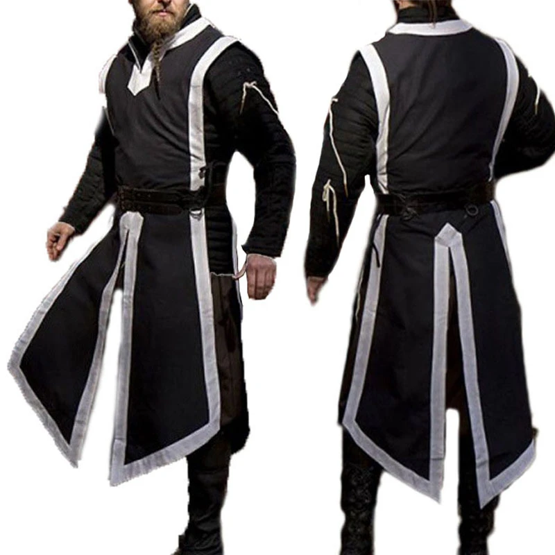 中世男性バイキング海賊ローブノーマン戦士ベスト騎士のコスプレ衣装陣羽織チュニックディフェンダーガードロングブラウス Tシャツ Aliexpress