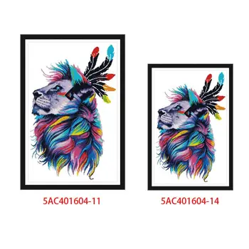

Rainbow Lion DIY Handmade Needlework Counted 11CT 14CT Printed Cross Stitch Embroidery Kit Set Home Decoration