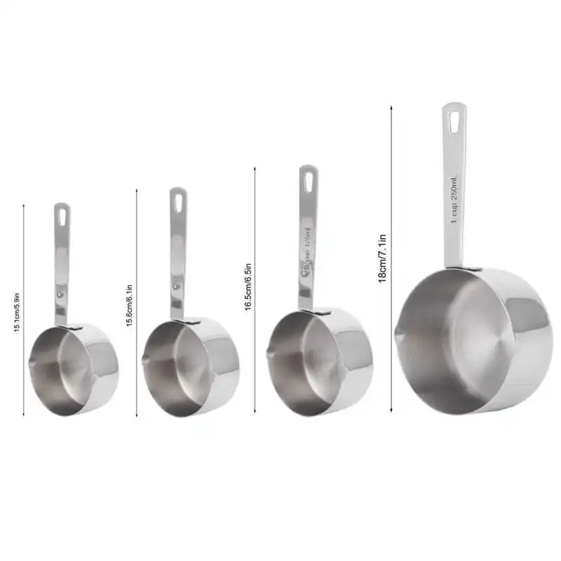 Kitchen Measuring Spoons Cups Scoop With Scales Stainless Steel Baking Supplies