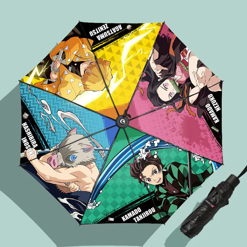 Anime Demon Slayer: Kimetsu no Yaiba figure Theme Cosplay Portability Folding Sun Rain Umbrella Sunscreen Umbrella Gift Anime Demon Slayer: Kimetsu no Yaiba figure Theme Cosplay Portability Folding Sun Rain Umbrella Sunscreen Umbrella Gift