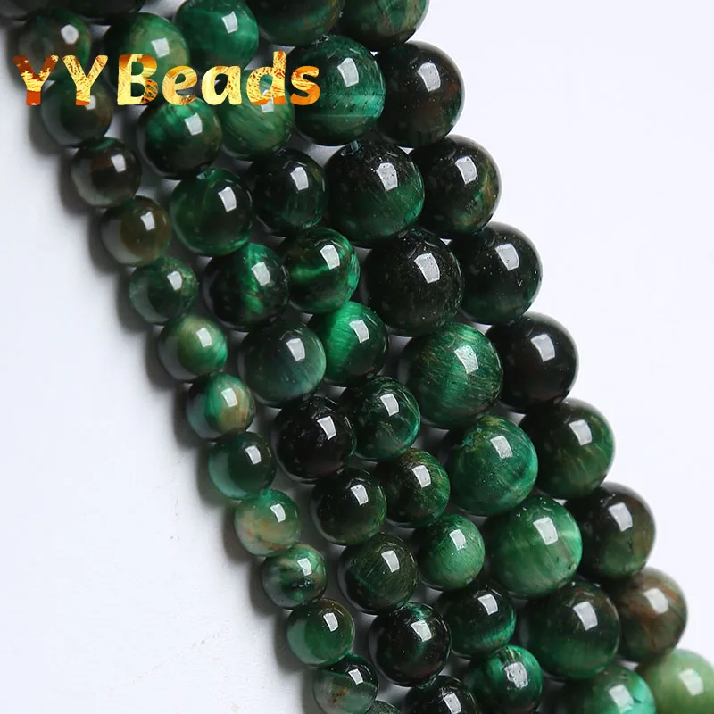 

Natural Green Tiger Eye Beads Stone Round Loose Spacer Beads For Jewelry Making DIY Charms Bracelets Earrings 6 8 10 12 14mm 15"