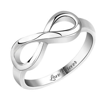 

Uonney Wholesale Engravable Silver 925 Copper Infinity Symbol Ring For Women Enterprise Custom Accepted Gift Valentines Jewelry