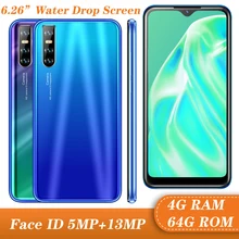 7a tela gota de água quad core 13mp smartphones globais 4g ram 64g rom android 5.1 telefones celulares celulares wcdma face id desbloqueado