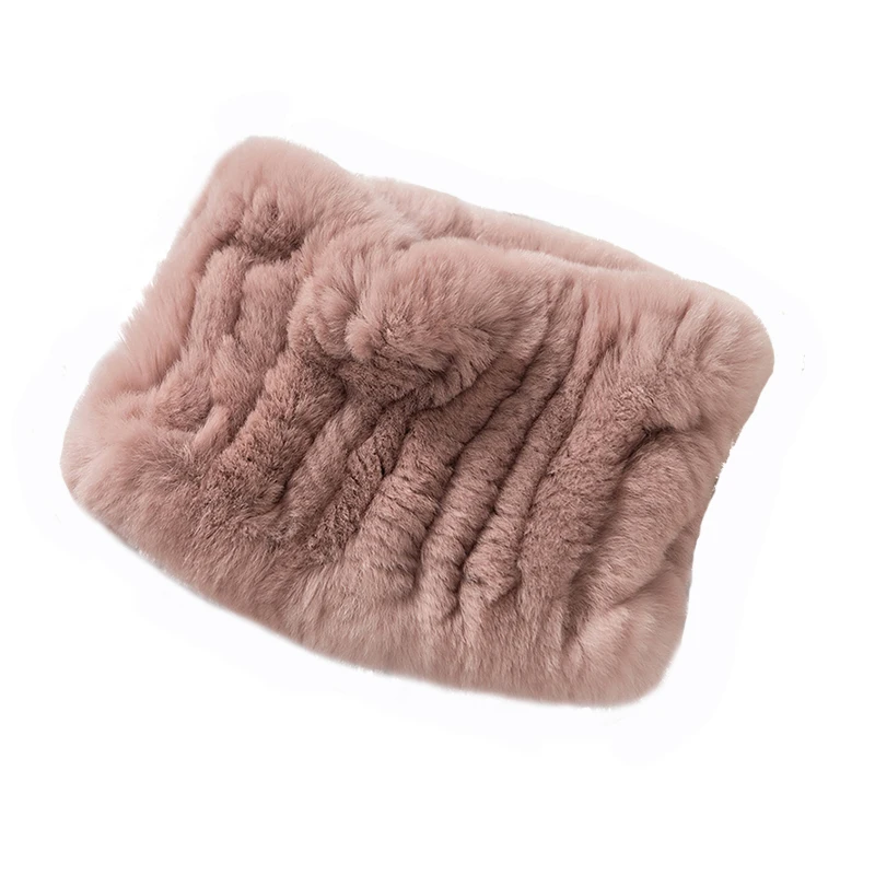 

2019 Real Rex Rabbit Fur Ring Scarf Women Knitted Real Rex Rabbit Fur Scarves Warm Soft Good Elastic Natural Fur Neckerchief
