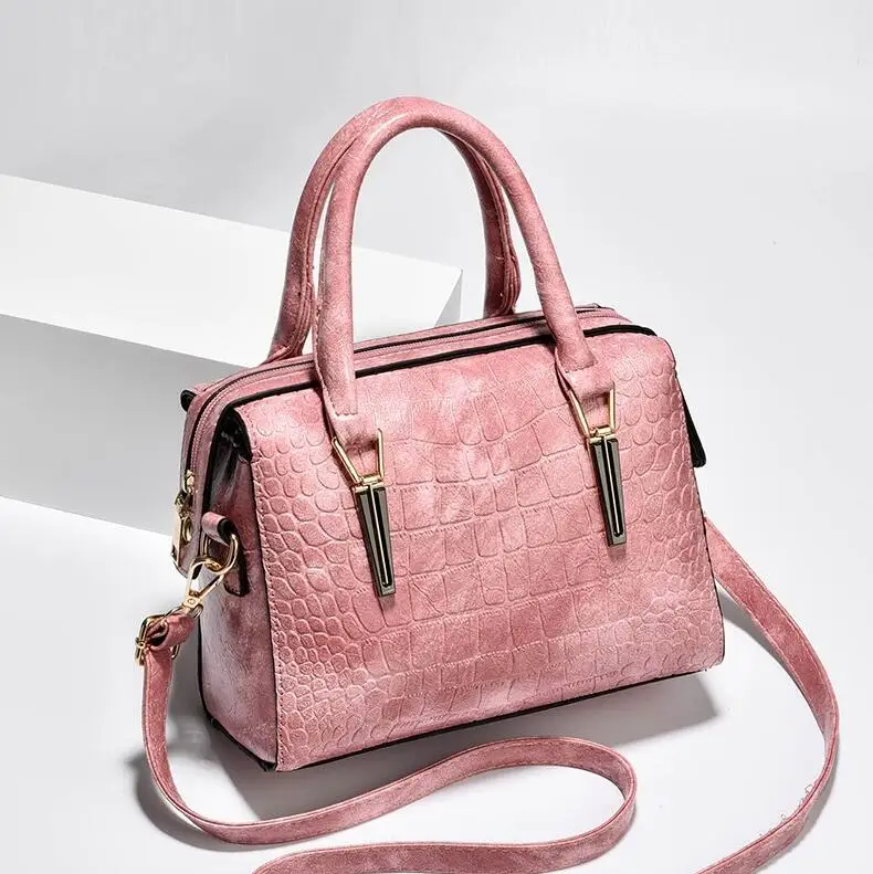 Женские сумки, модные женские сумки-мессенджеры с узором «крокодиловая кожа», женская сумка через плечо, сумки на плечо, высококачественные женские сумки - Цвет: Pink