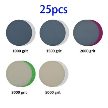 

25pcs 4 Inch Hook&Loop Wet/Dry 1000 1500 2000 3000 5000 Grit Sand Paper Discs Wood Furniture Finishing