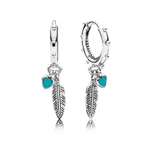 Новые 925 пробы серебряные духовные перья Висячие серьги для женщин модные серьги перья Лидер продаж, ювелирные изделия