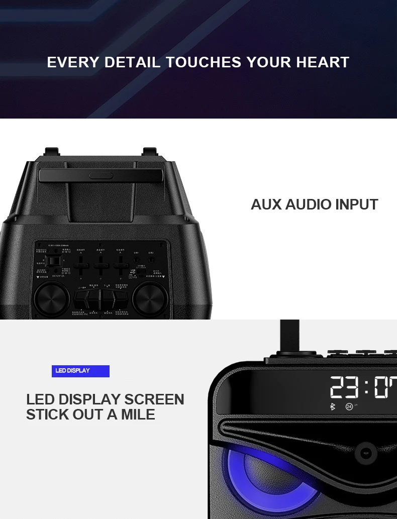 300 Вт большая мощность портативный динамик 12 дюймов тележка Bluetooth динамик 4400 мАч сабвуфер домашний открытый DJ вечерние сова глаз динамик T52