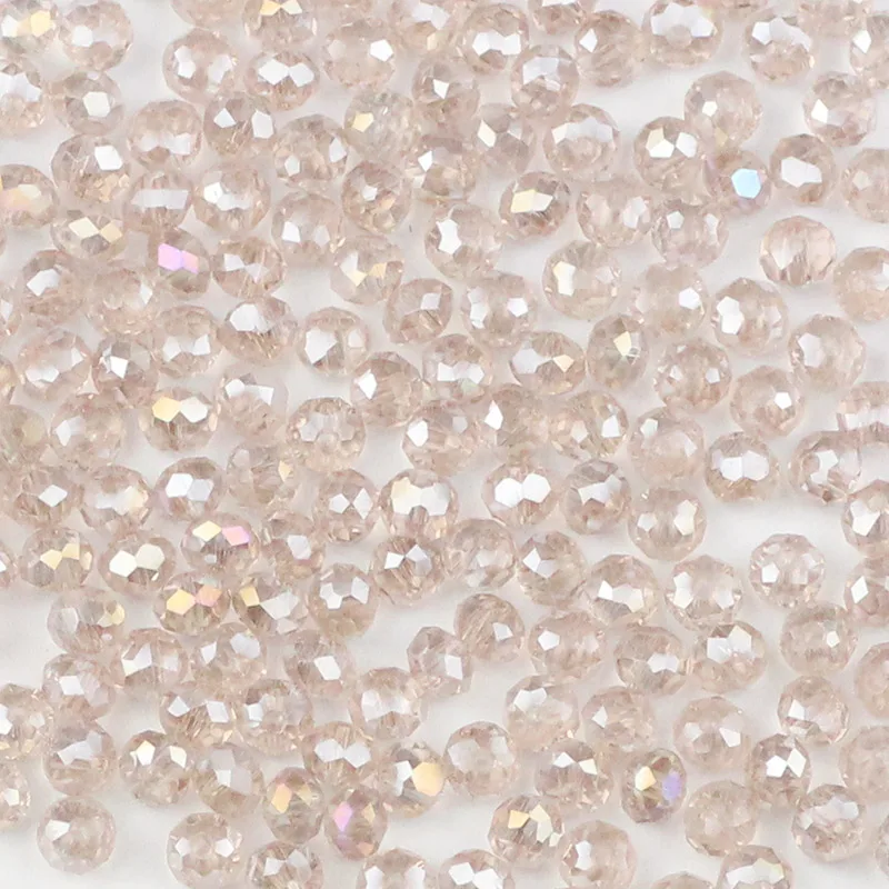 SilverChampagne HGKLBB, 200 шт, австрийские кристаллы Rondelle, бусины 3 мм, Круглые граненые стеклянные шарики, свободные бусины, ювелирные изделия для изготовления аксессуаров, сделай сам - Цвет: SilverChampagne