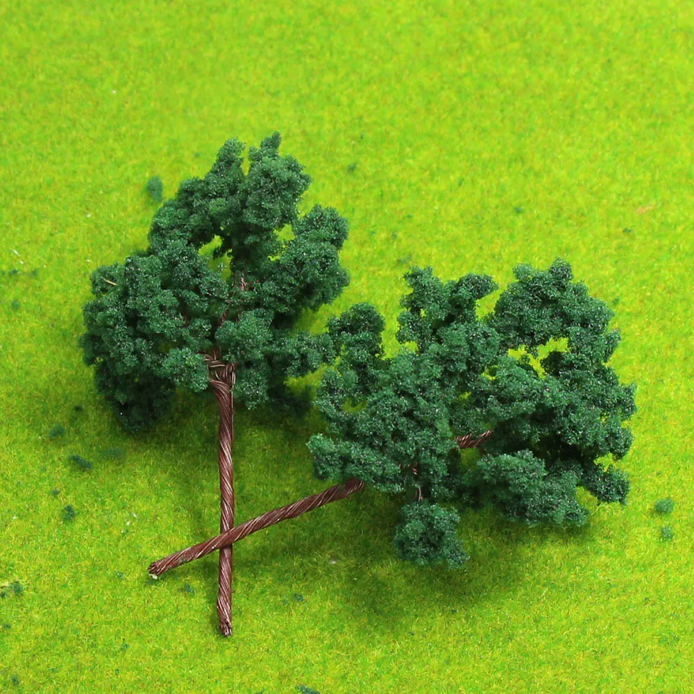 D7040 20 шт хо масштаб поезд макет Набор Модель деревья темно-зеленый 6,5 см 1: 87 железные проволоки деревья