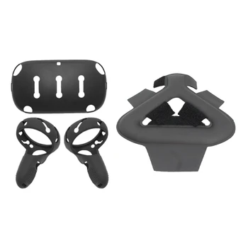 

Helmet Protection Cover Press Controller Grip for Oculus Quest VR Silicone & PU Leather Non-Slip Head Strap Foam Pad