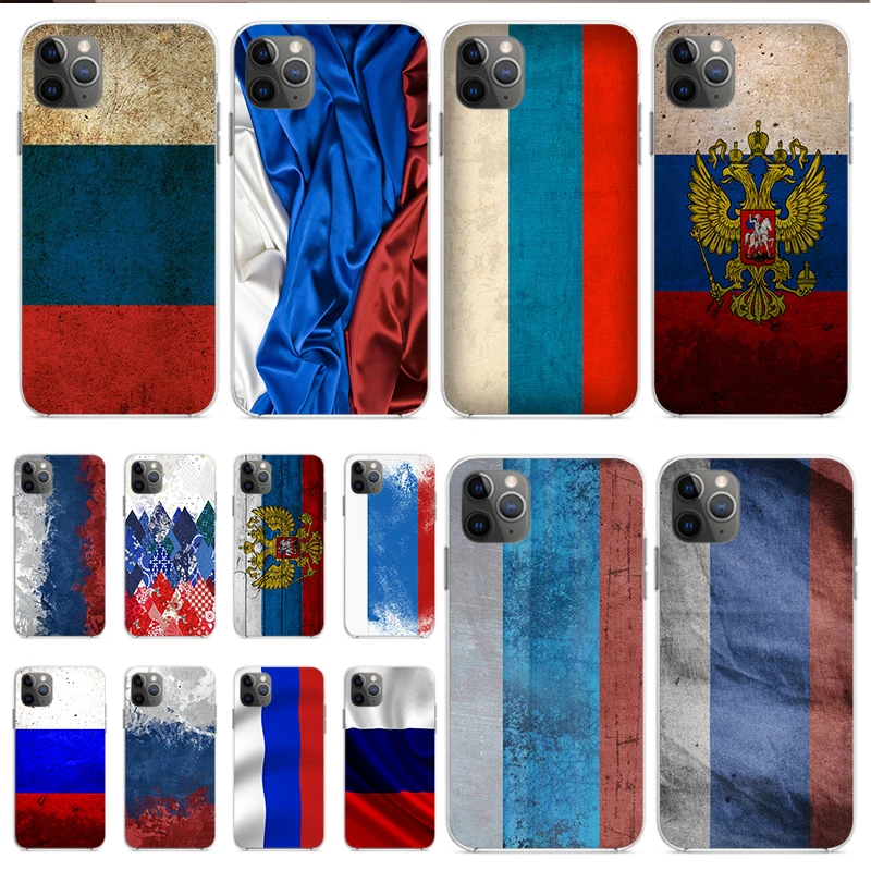 Мягкий прозрачный чехол из ТПУ с флагом России для iPhone 8 7 6S Plus X XS MAX XR 5S 11pro max Shell 11 PRO