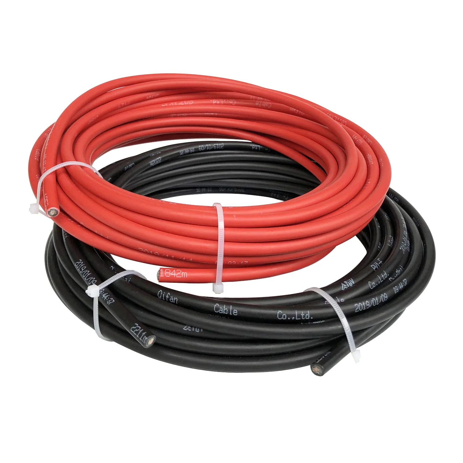 Hot selling 20/roll 4mm2/6mm2(12 AWG/10AWG) PV Cable wire red and black  Copper conductor XLPE jacket WithTUV Approval