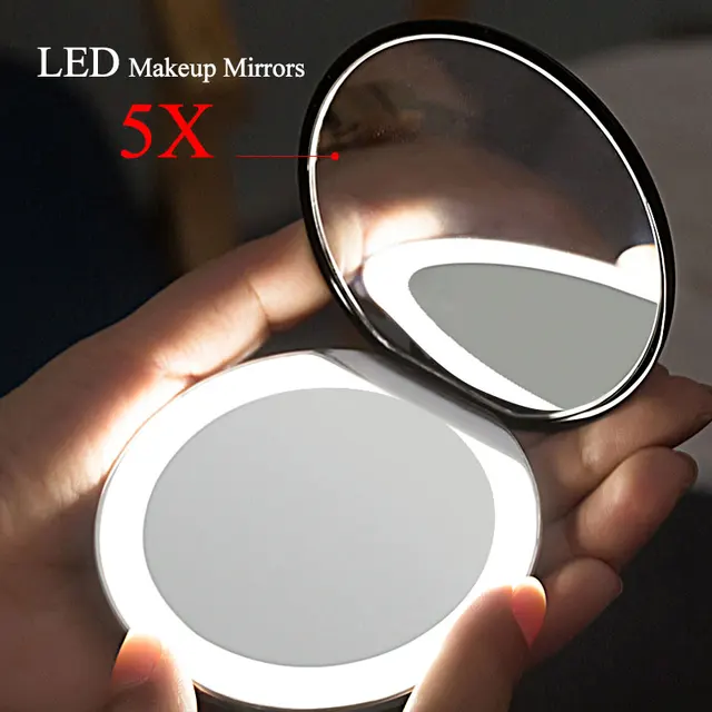 $US $7.57 Folding Makeup mirror with light times Magnifying Cosmetic Mirror beauty ring light mirror
