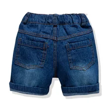 Джинсовые шорты из чистого хлопка для мальчиков, повседневные шорты на молнии для детей среднего и большого размера, летняя верхняя одежда для малышей, шорты