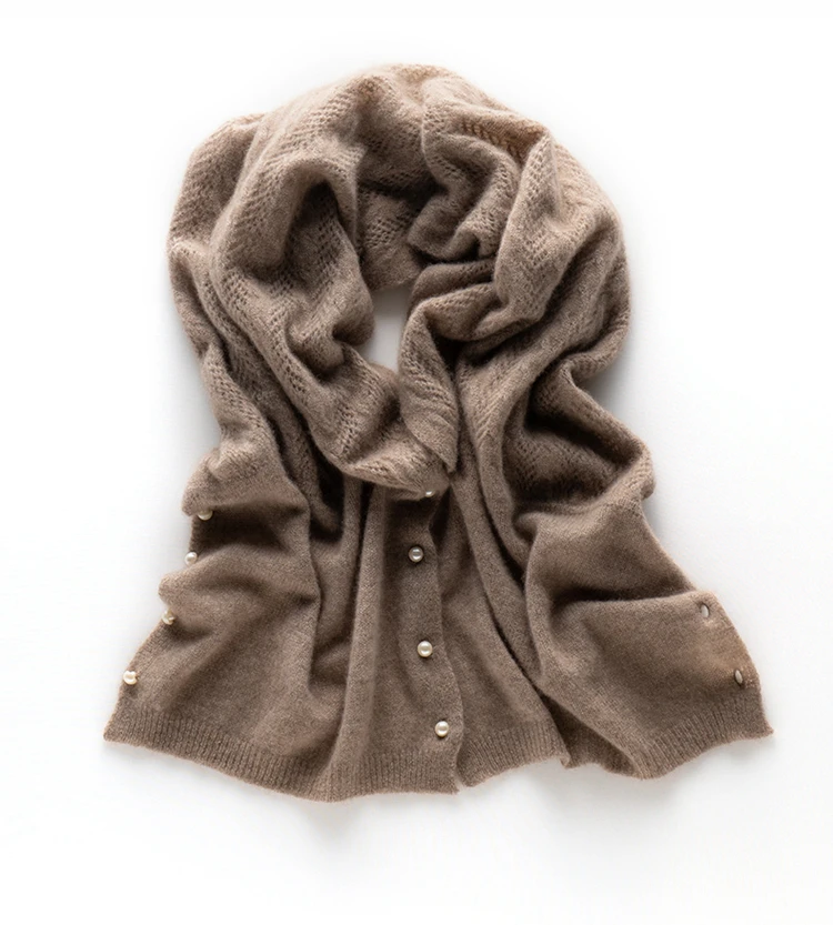 

Scarf Women 100% Cashmere Special Design Solid Knitting 3 Colors Hollow Out Ladies Knitwear Coat New Fashion