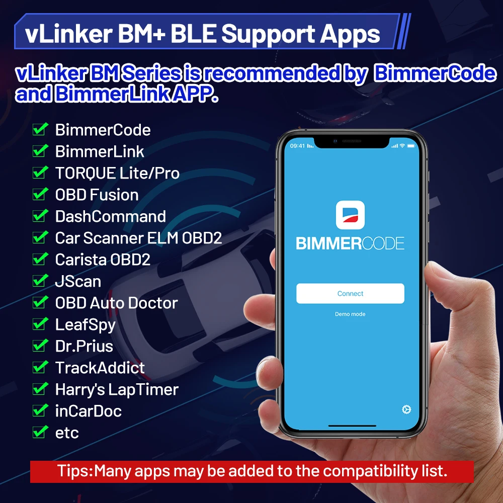 Vgate vLinker BM ELM327 V2.2 OBD2 Scanner Bluetooth-Compatible 4.0 Car Diagnostic Auto Tool Bimmercode PK ELM 327 For BMW 6