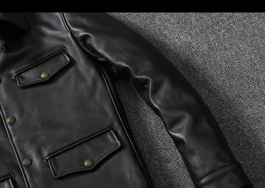 petite genuine leather coats & jackets Free shipping.thick black horsehide clothes.classic brakeman leather jacket,quality men genuine leather coat,sales.super vintage sheepskin coat