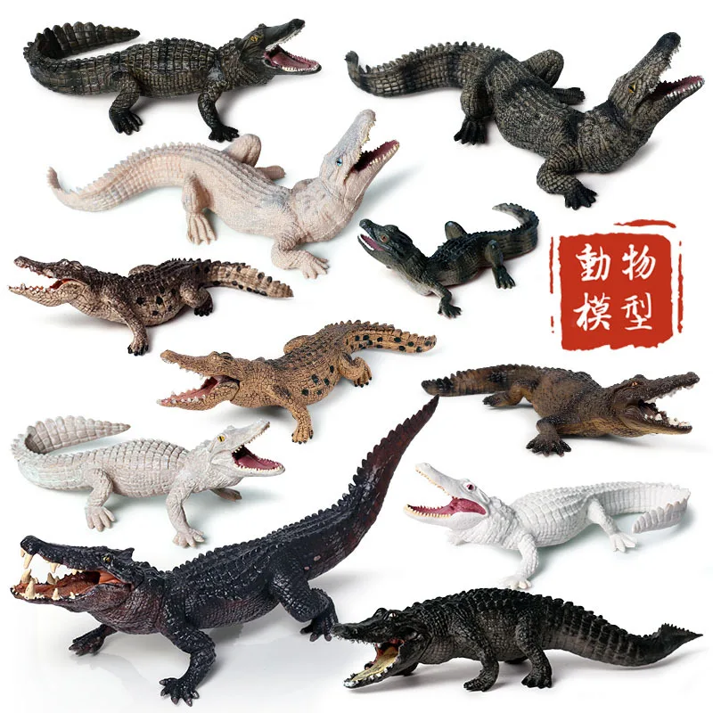 Model Solid Wild Animal Model CHILDREN'S Toy Model BoarCroc Crocodile Car Mounted Decorations And Ornaments Garage Kit