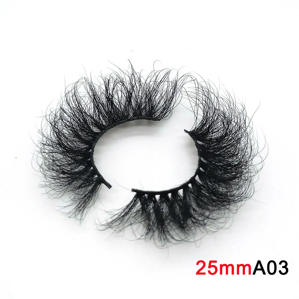 

25MM Lashes Dramatic Long Wispies Fluffy Handmade Eyelash 3D 100% Mink Hair False Eyelashes Full Strips Lashes Extension Makeup