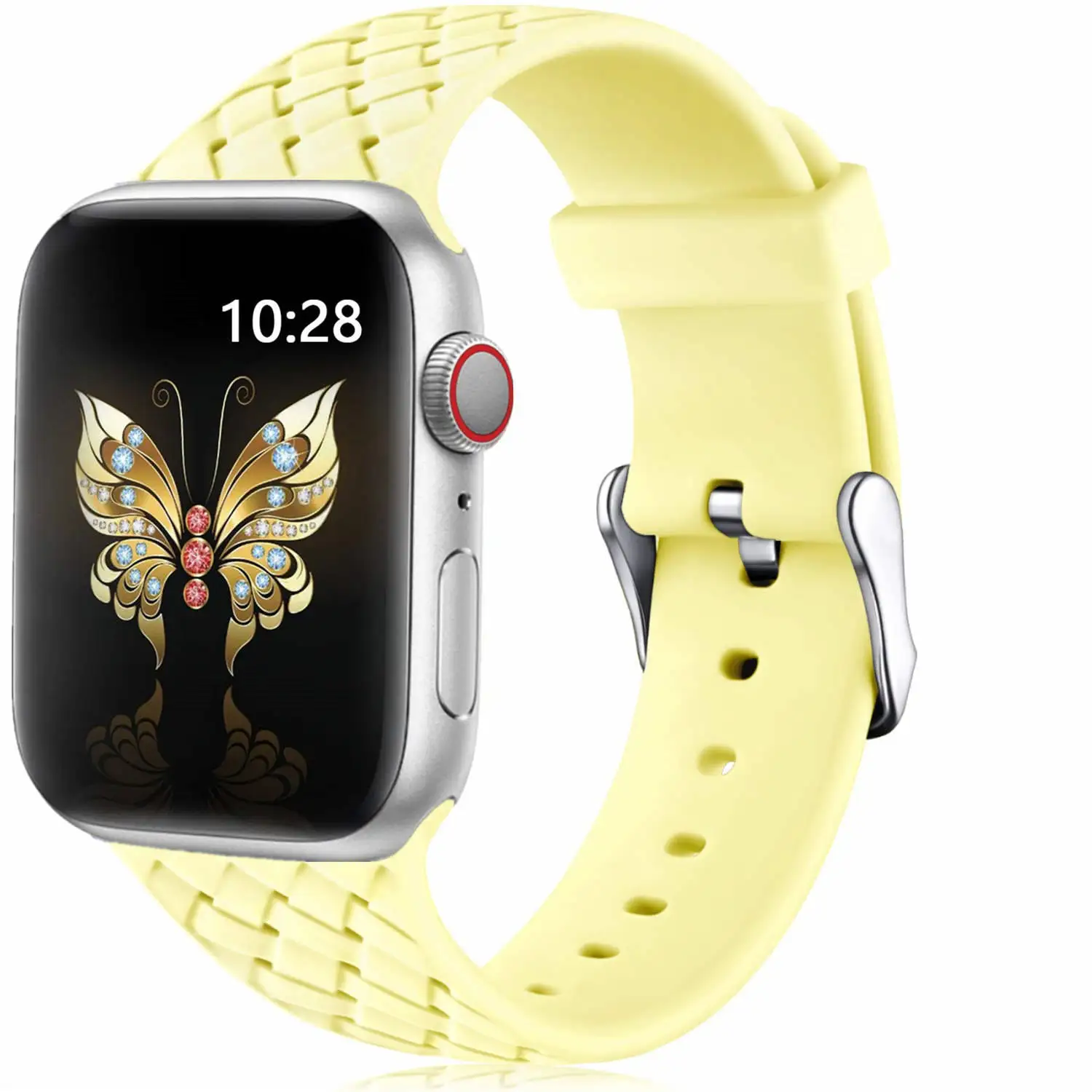 Силиконовый ремешок для apple watch 4 band 44 мм 40 мм iwatch band 42 мм 38 мм тканый браслет с узором ремешок для часов apple watch 4 5 3 2 1 - Цвет ремешка: yellow