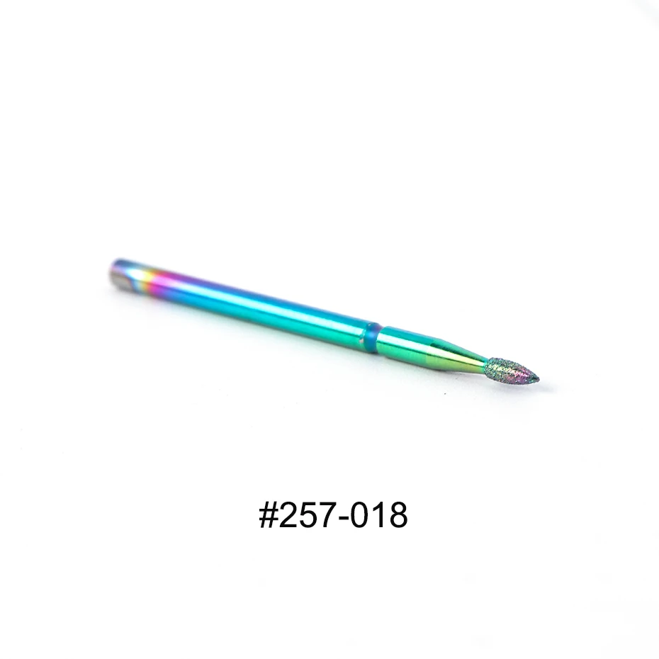 257-018 1 шт. фрезы для ногтей радужные фрезы для маникюра карбидные Электрические роторные фрезы для ногтей алмазные стальные аксессуары BE1514-2 - Цвет: 257-018