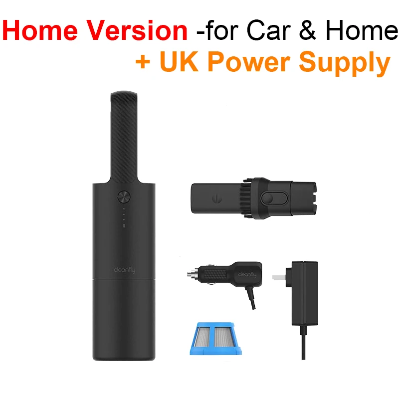 with UK Plug Adapter Xiaomi Mijia Cleanfly автомобильные пылесборники мини портативные Быстрая зарядка для домашней уборки автомобиля беспроводной ручной пылеочиститель - Цвет: with UK Plug Adapter