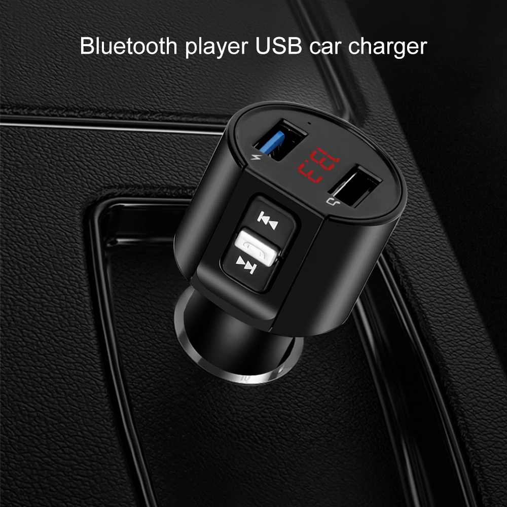 5V 2.1A USB Phone Charger Bluetooth FM Transmitter LED Display Car-Charger For iPhone 12 Xiaomi Samsung Mobile Adapter | Автомобили и