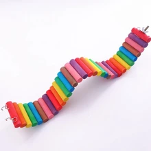  Colorful Wooden Hamster Ladder Bridge Rat Stair Gerbil Rodent Toy Parrot Wood Bridge Ladder Pet Supplies QLY1061 