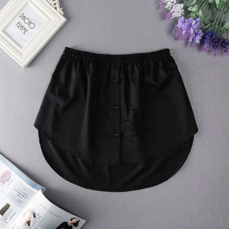 maxi skirts for women Women Mini Skirt Elastic Waistband Fake Shirt Tail Detachable Underskirt Casual Skirt Sweater Extender Hemline Irregular Skirt white skirt