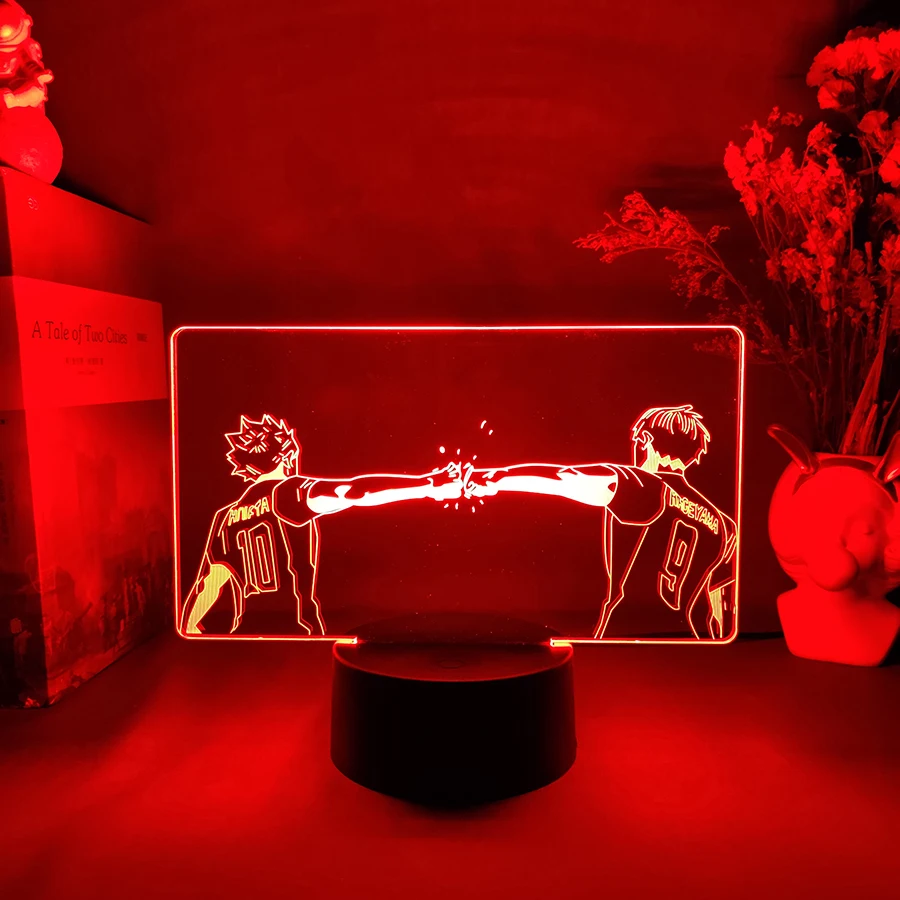 3D Аниме лампа Хината шоё и кагеяма тобио светодиодная с датчиком манги хайкю