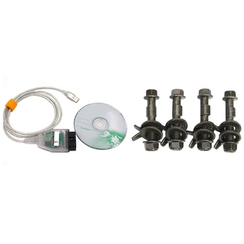 

1set for Bmw-Inpa / Ediabas-K + Dcan Allows Full Diagnosic Cable & 4Pcs 14mm Steel Car Four Wheel Alignment Camber Bolts