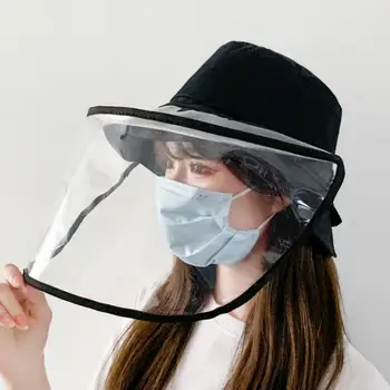 

Adult Dust Proof Anti Droplet Removable Face Shield Sun Protection Bucket Hat Wind and dust resistance against viruses