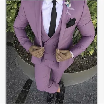 

New Classic Men’s Suit Smolking Noivo Terno Slim Fit Easculino Evening Suits For Men High Quality grey Wedding Formal masculino