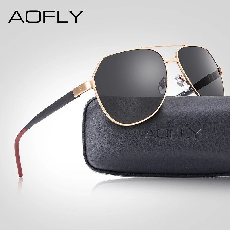 AOFLY de sol polarizadas con marco de Metal hombre y mujer, lentes de sol de estilo piloto con espejo, con protección UV400|De hombres gafas de sol| - AliExpress