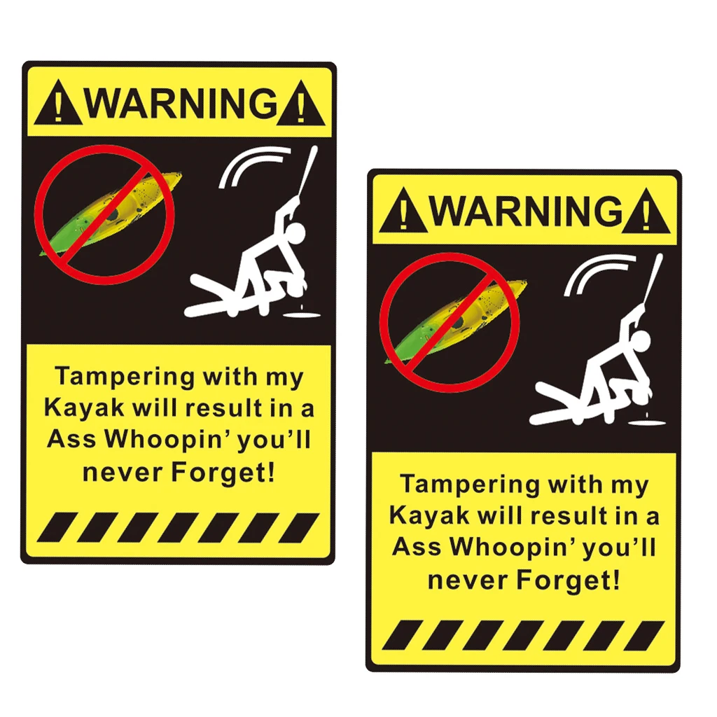 2 Pieces Waterproof Durable Warning Decal Stickers for Your Kayak - Don't Touch My Kayak