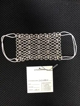 

Unisex Fashion Rhinestone Mask Decorations Jewelry Face Elastic Mask Shiny Crystal Jewellery Party Dance Cosplay Decor