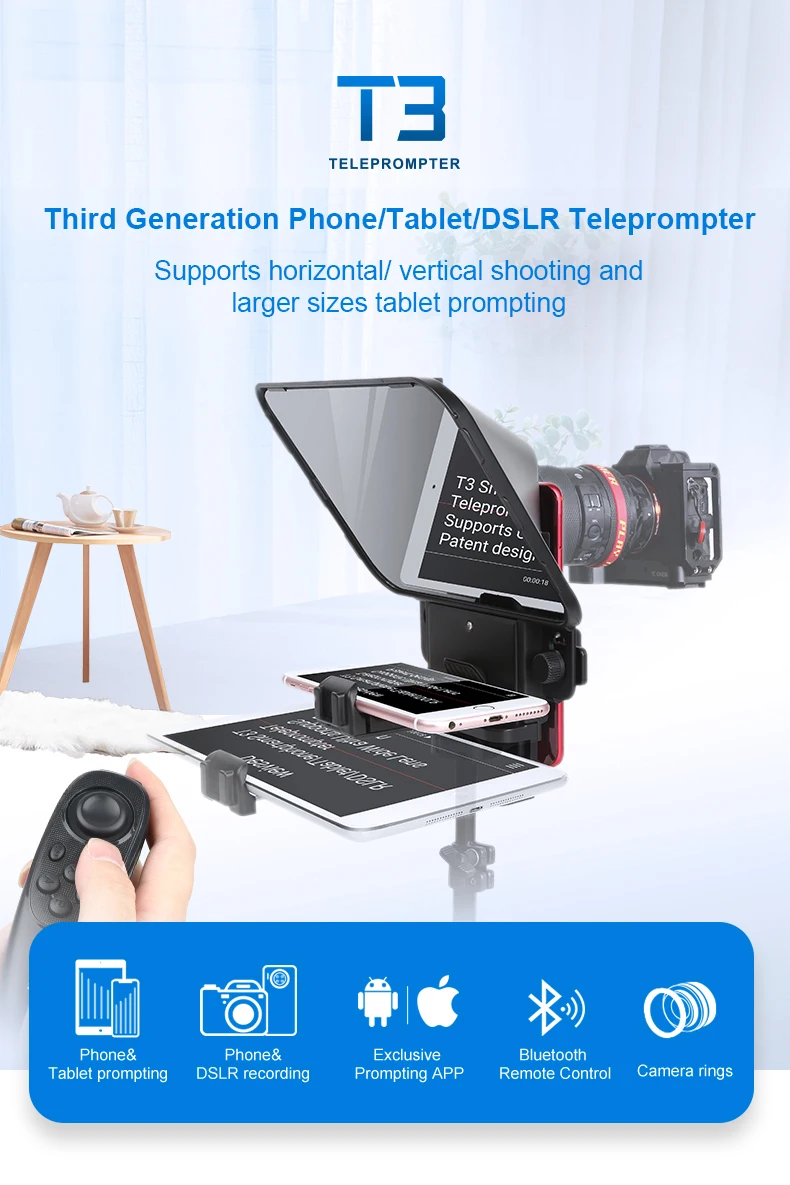 2021 New Bestview T3 Teleprompter for 11 inch Tablet iPad Phones