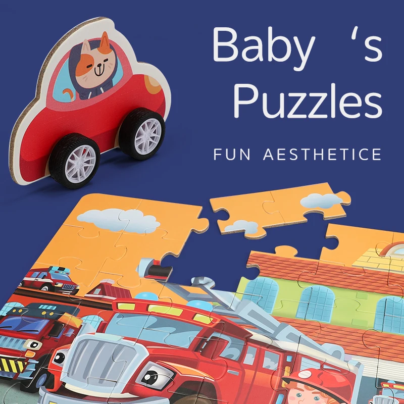 

Kids Puzzle Baby Educational Learning Toys Tangram Circular Orbit Cartoon Wooden Jigsaw