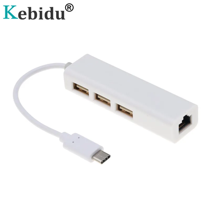 kebidu USB Type C HUBs To RJ45 Adapter Ethernet LAN Cable Network Card 3.1 2.0 Data Transfer for Macbook | Компьютеры и офис