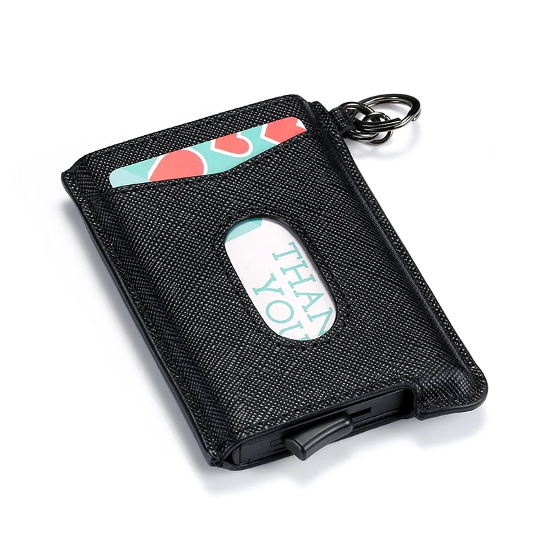 BISI GORO, чехол для визиток из воловьей кожи, RFID, умный держатель для карт, алюминиевая коробка, кошелек для карт, тонкий, защита от кражи, ID Держатели