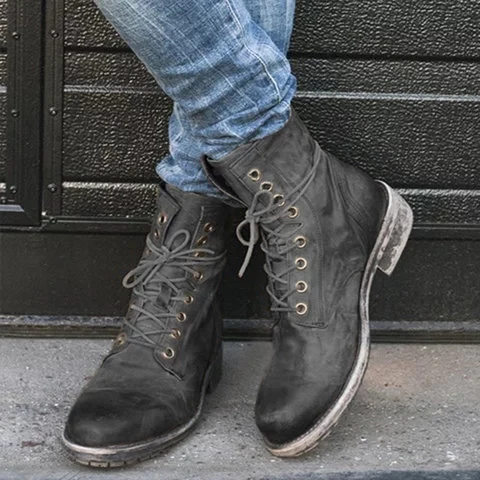 

2019 New Arrival Autumn Winter Boots WoMen Pu Leather Vintga Ankle Boots Fashion Warm FeMale Work Shoes Botas Mujer Large Size