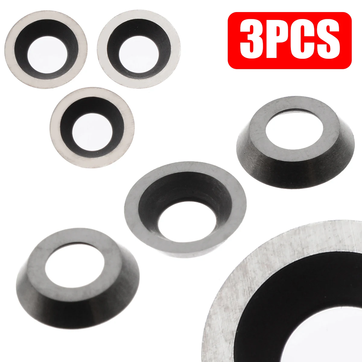 

3Pcs Round Carbide Insert 8.9mmx1.85-30 Degree Carbide Insert Cutter Blade For Wood Working Turning Lathe Tool