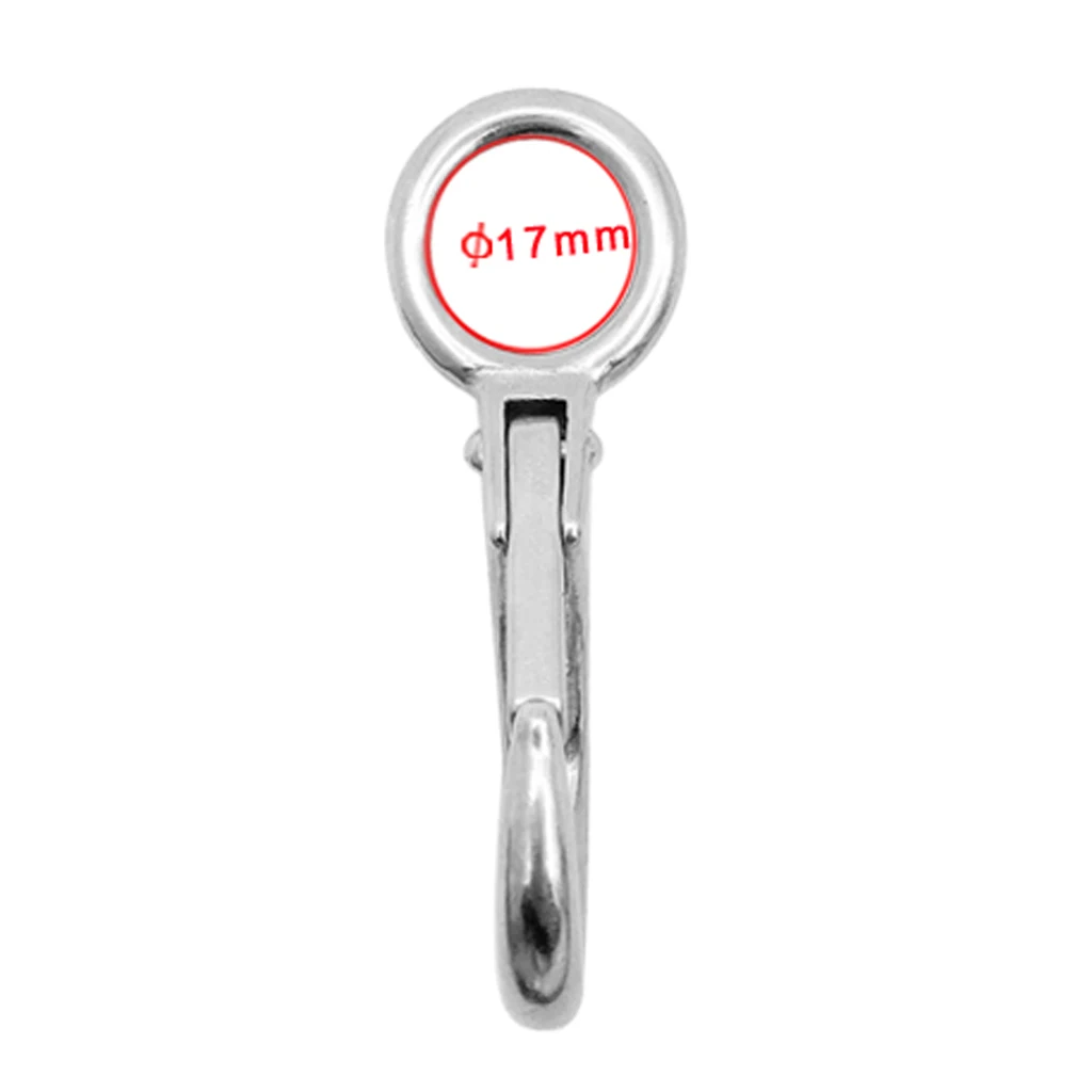 4pcs Fixed Eye Spring Snap Hook, 316 Stainless Steel Landyard Clip Safety Latch for Boat Rigging Chain, 71mm/2.8 inch