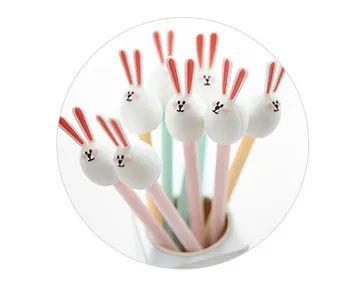 

Hot-selling Stationery Cartoon Rabbit Gel Pen 0.5mm 144Pcs/Lot Students Pet Creative Netural Pen Wholesale Writing Tool GP367