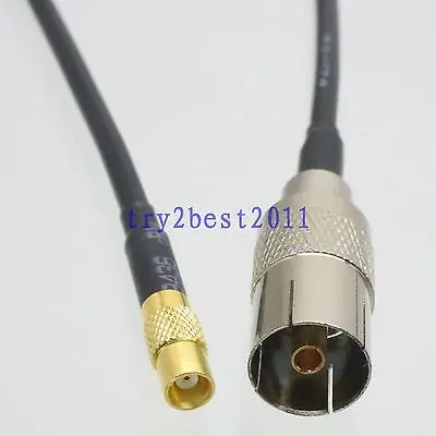 

DHL/EMS 50 Sets RG174 IEC PAL DVB-T jack pin to MCX jack pin Straight Jumper pigtail Cable 6inch -C1