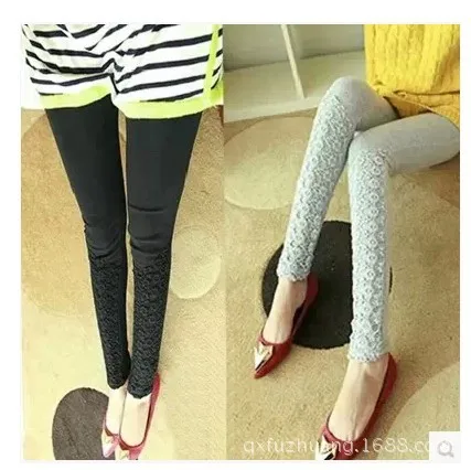 

Maternity Clothes Spring And Autumn Korean-style New Style Leggings for Pregnant Woman Lace Small Flower Pattern Leggings 15007